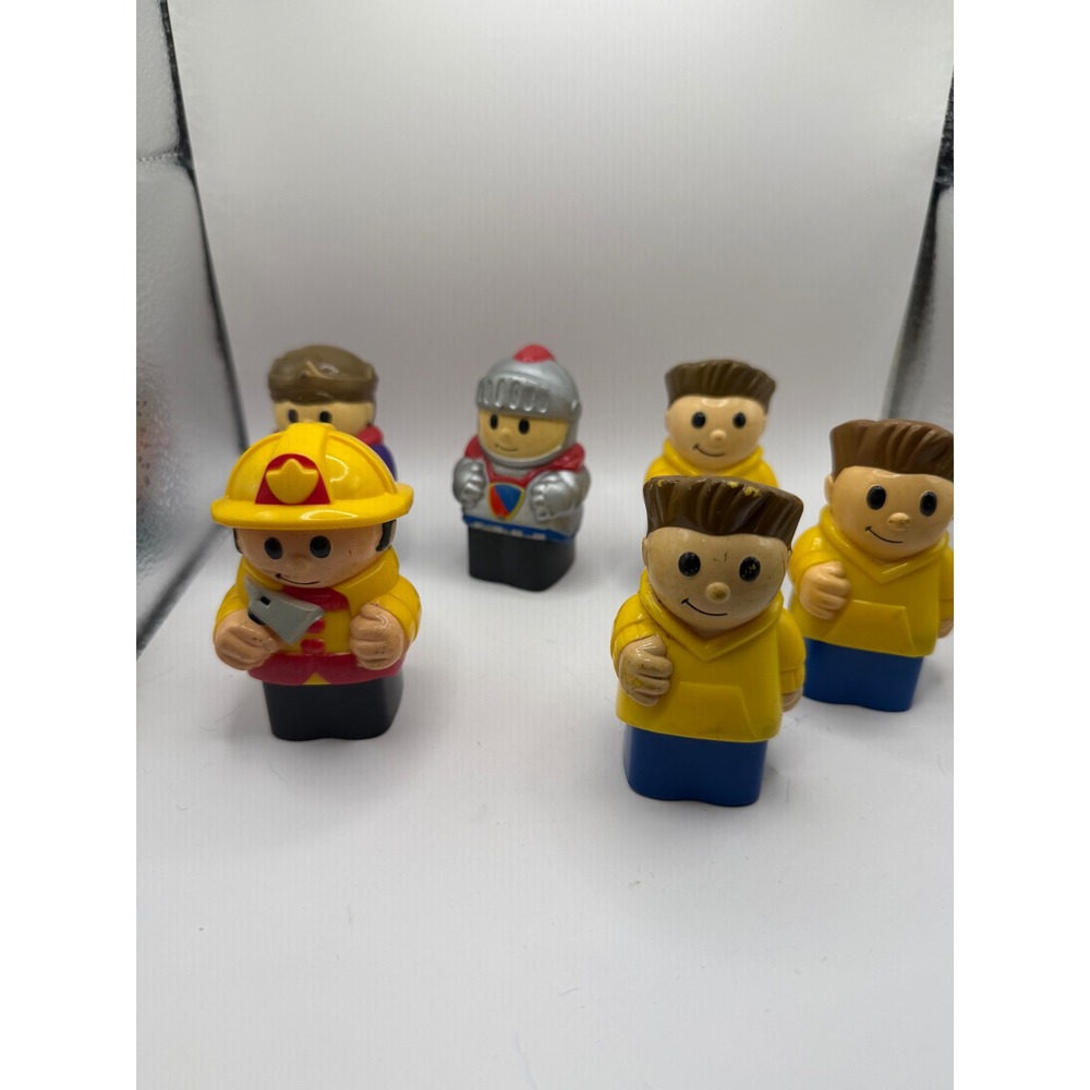 Mega Block First Builders Figure Lot Fireman Knight Boys 6pc Toy Set